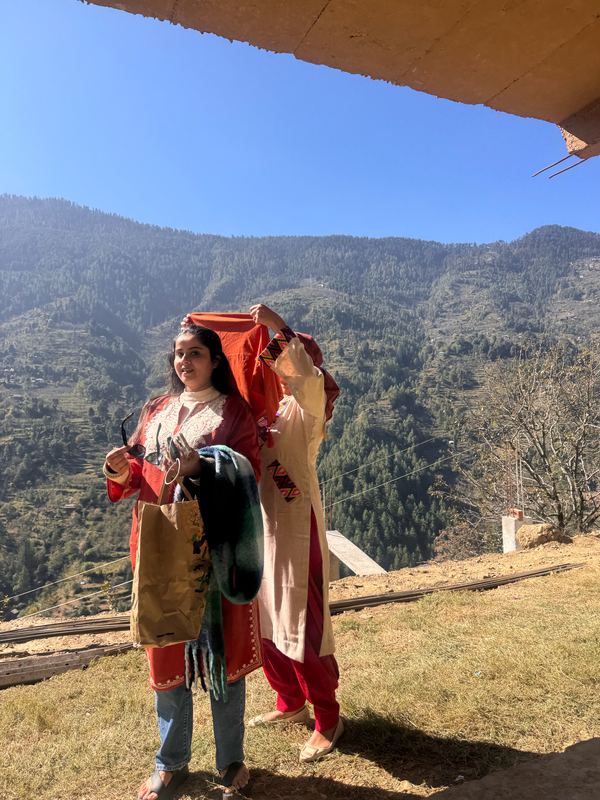 Being dressed in traditional Himachali attire