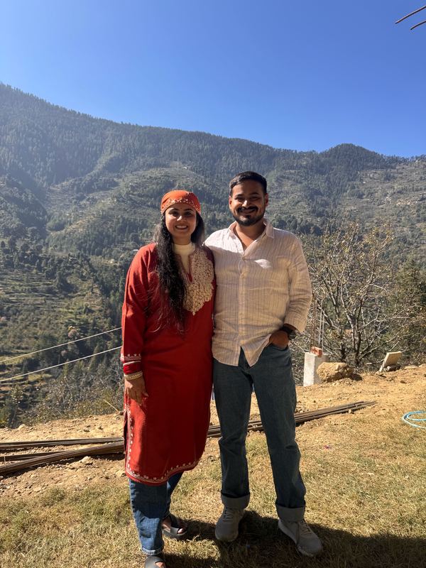 With the valley behind